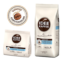 Die Neuprodukte IDEE KAFFEE Espresso Ganze Bohne und IDEE KAFFEE Espresso Pads